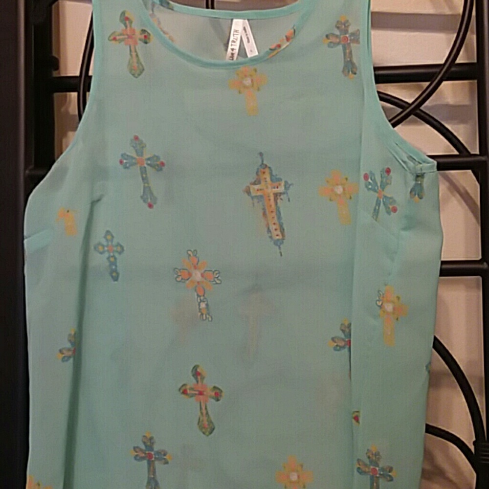 Sheer blue cross top